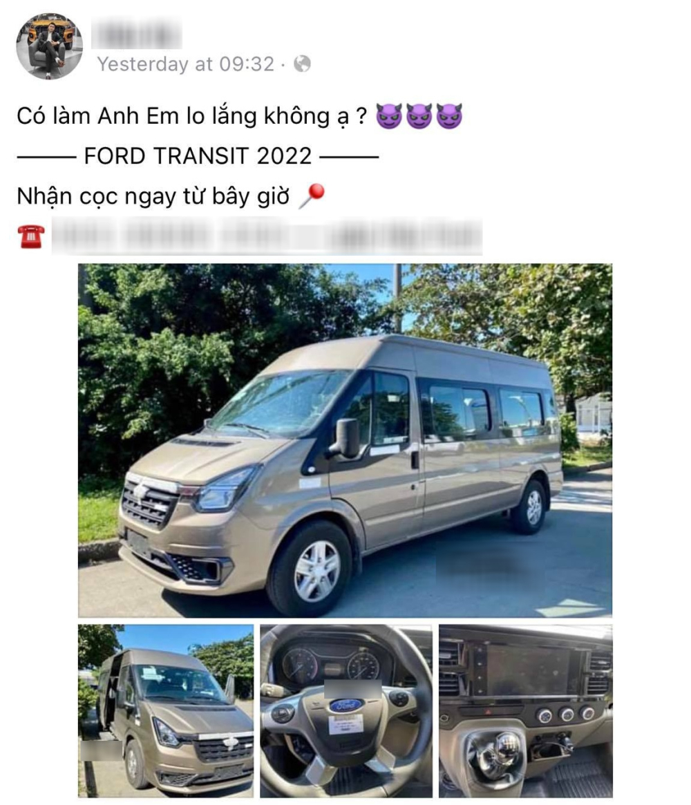 Nhân viên tư vấn bán hàng nhận cọc dành cho Ford Transit 2022 Nhân viên tư vấn bán hàng nhận cọc dành cho Ford Transit 2022