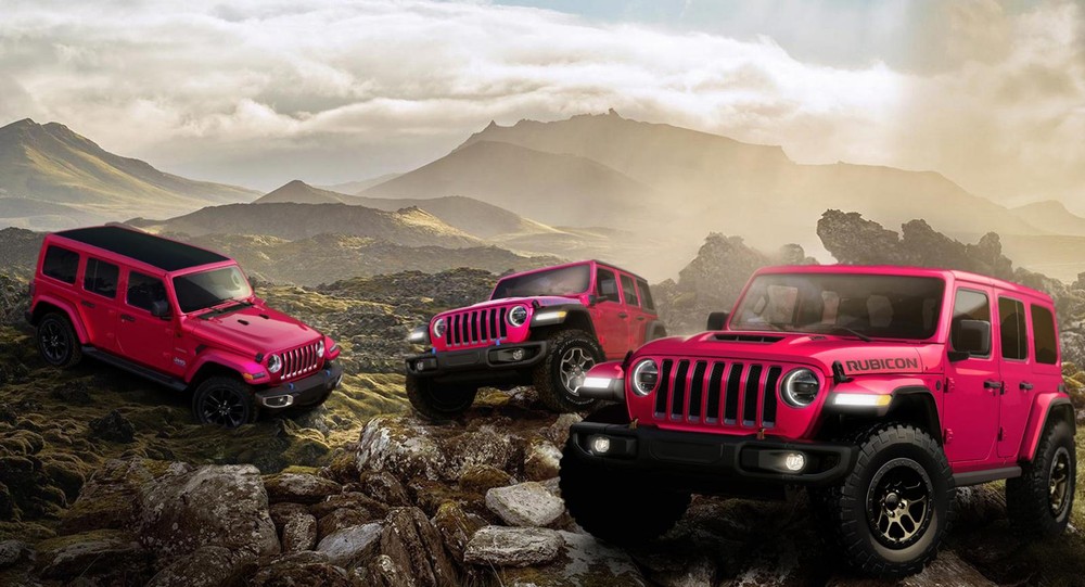 Jeep Wrangler sơn m&agrave;u hồng b&aacute;n chạy như t&ocirc;m tươi