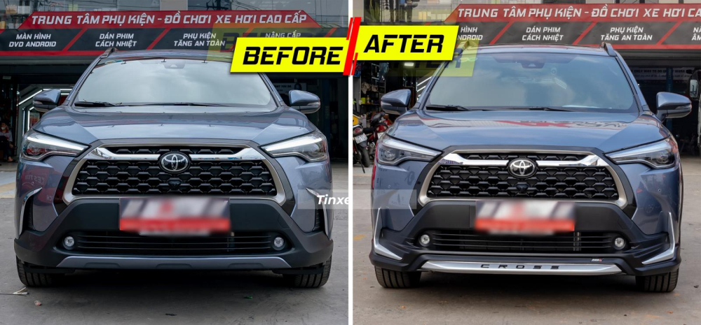 Toyota Corolla Cross trước v&agrave; sau khi th&ecirc;m đồ chơi mới