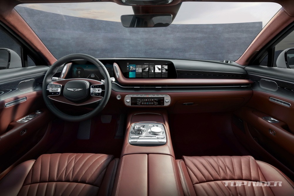 Nội thất bọc da sang trọng của Genesis G90 2022
