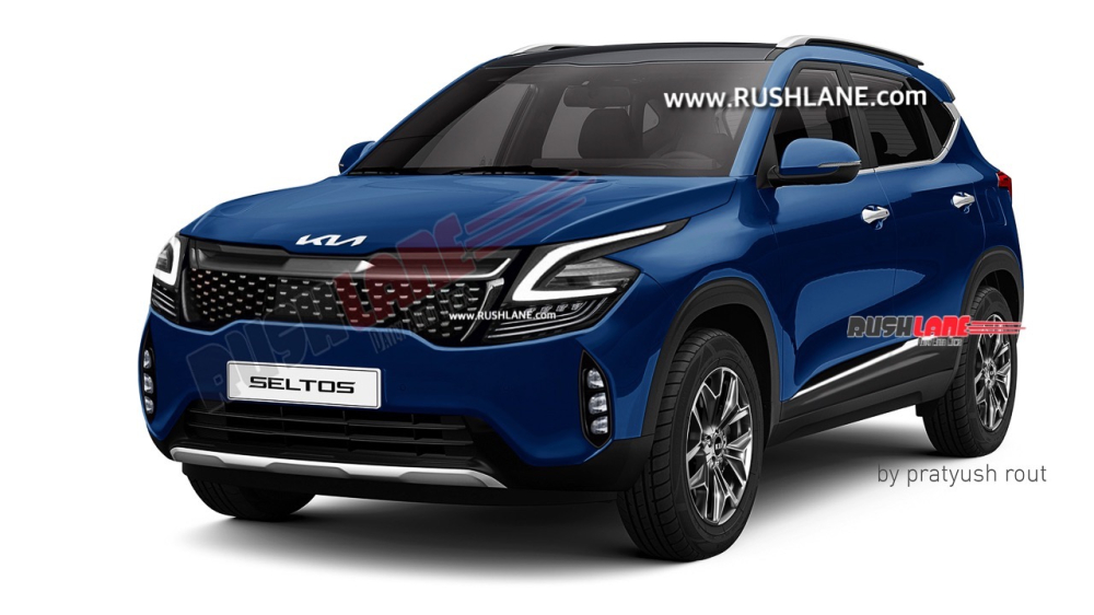 Hình ảnh phác họa Kia Seltos 2022 với ngôn ngữ thiết kế giống Sportage mới