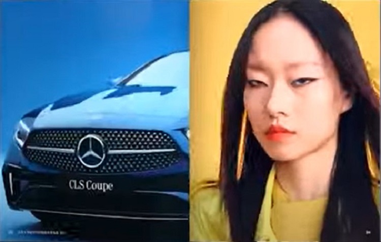 Người mẫu nữ trang điểm mắt xếch trong quảng cáo của Mercedes-Benz tại Trung Quốc Người mẫu nữ trang điểm mắt xếch trong quảng cáo của Mercedes-Benz tại Trung Quốc