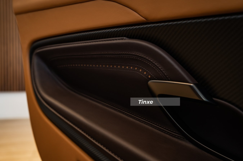 Ngo&agrave;i da cao cấp ra, nội thất xe c&ograve;n c&oacute; sợi carbon