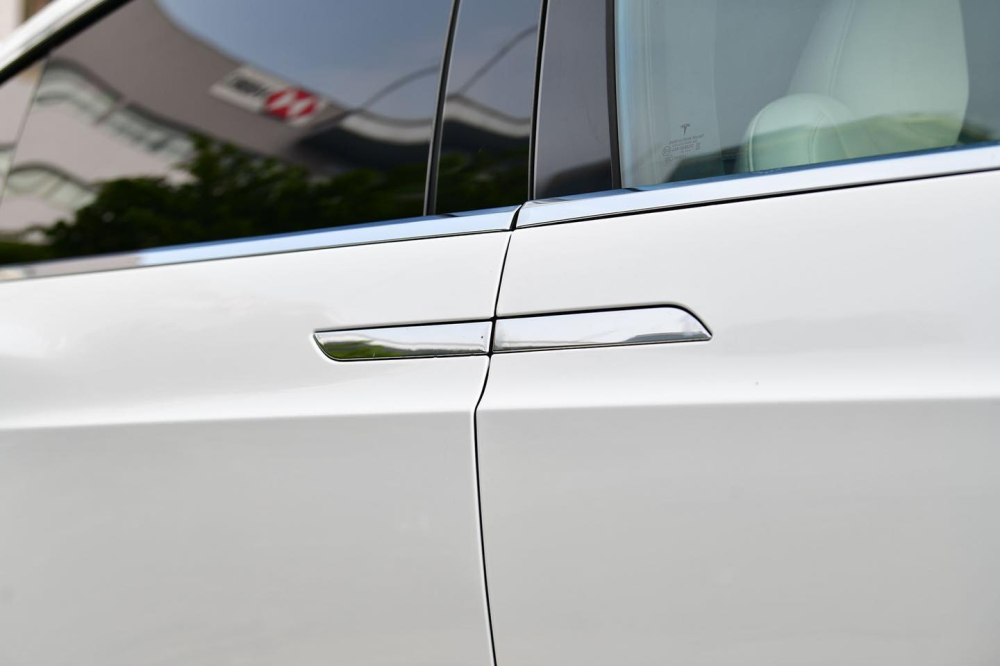 Tay nắm cửa của xe Tesla Model X Performance, hàng ghế sau kiểu cửa cánh chim