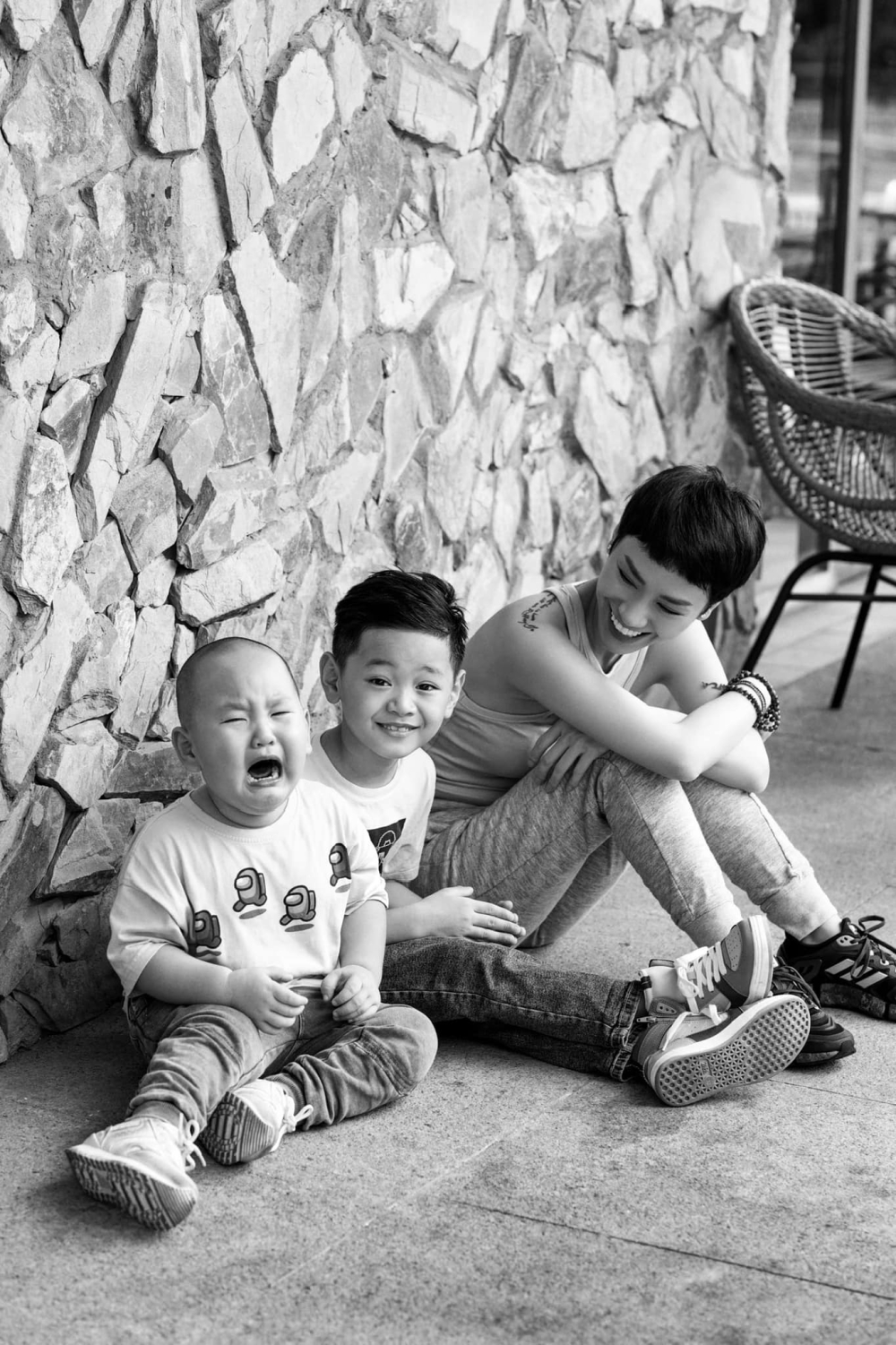 Trà My Idol cùng 2 cậu con trai