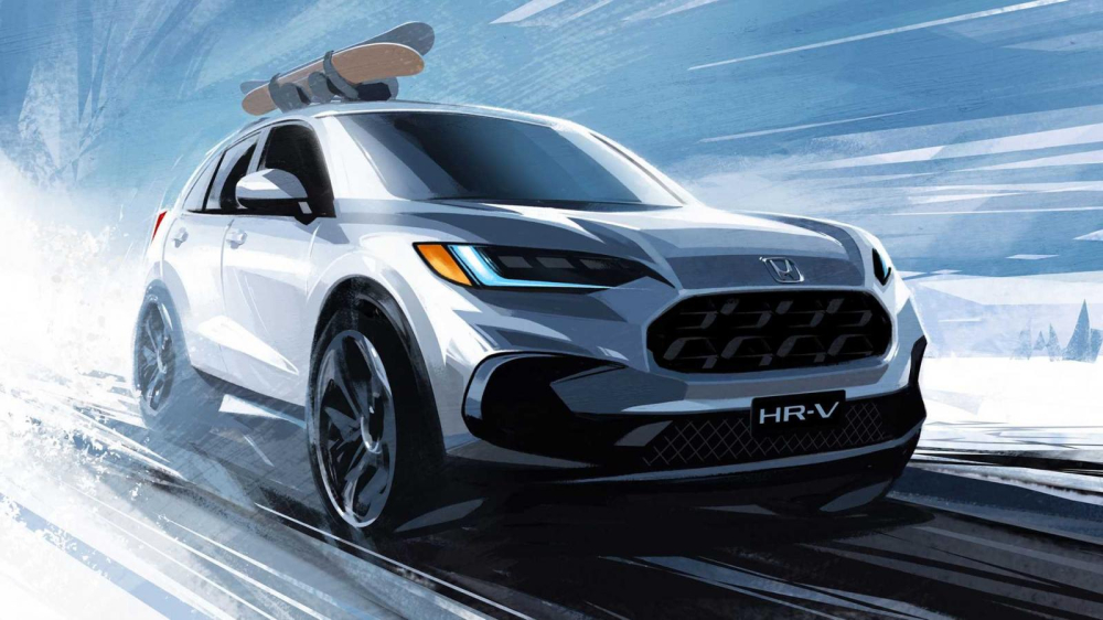 Hình ảnh phác họa thiết kế đầu xe của Honda HR-V 2023 tại Mỹ