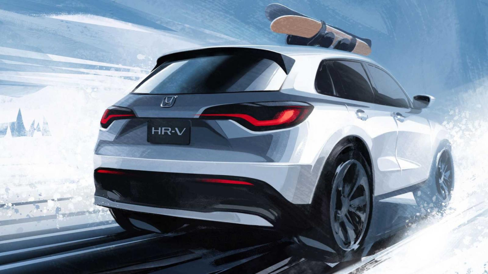 Hình ảnh phác họa thiết kế đằng sau của Honda HR-V 2023 tại Mỹ