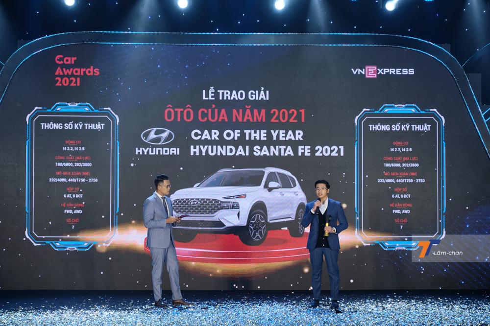 Hyundai Santa Fe được vinh danh là “Ô tô của năm 2021”. Hyundai Santa Fe được vinh danh là “Ô tô của năm 2021”.