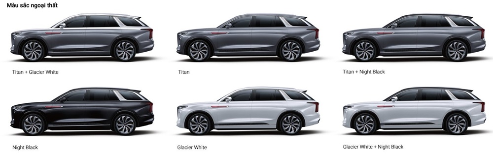 M&agrave;u sắc ngoại thất của Hồng Kỳ E-HS9 2022