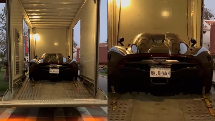 Chiếc xe vận chuyển Koenigsegg Regera ở Campuchia l&agrave; Mercedes-Benz Atego