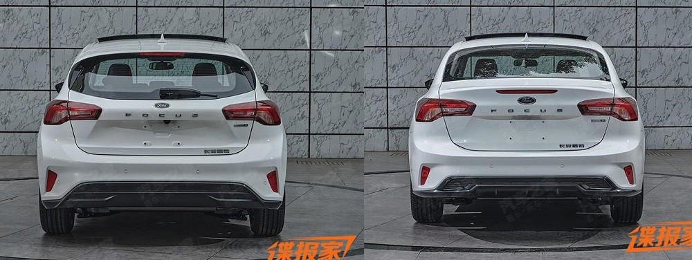 Thiết kế đằng sau của Ford Focus 2022 bản hatchback (b&ecirc;n tr&aacute;i) v&agrave; sedan