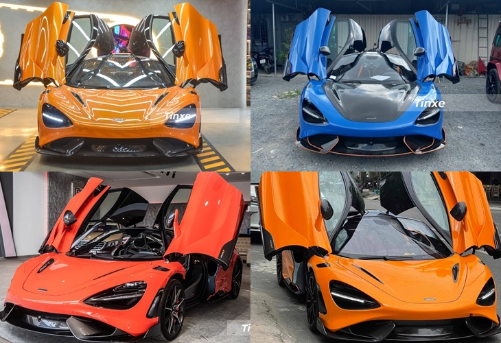 4 chiếc si&ecirc;u xe McLaren 765LT tại Việt Nam, thứ tự từ tr&ecirc;n xuống, từ tr&aacute;i sang phải