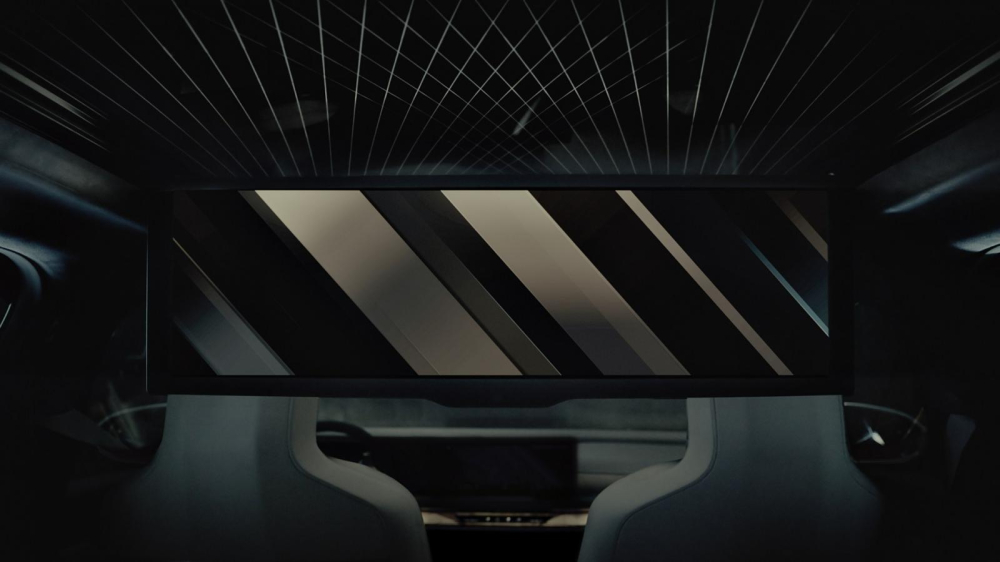 Màn hình có kích thước gần 1 mét trên trần xe của BMW i7 2022