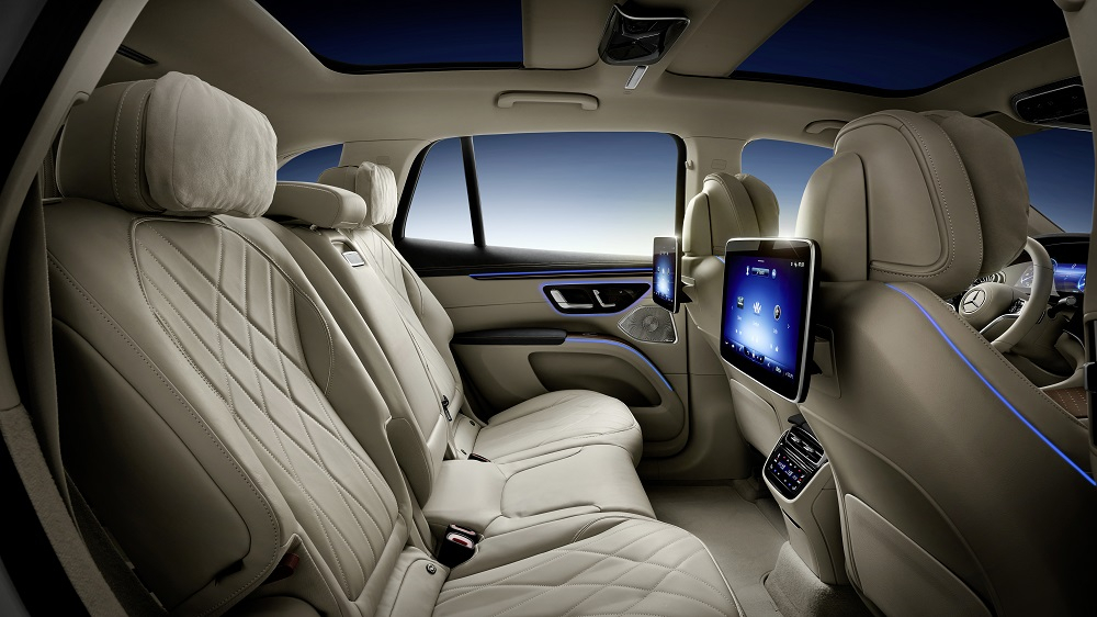 M&agrave;n h&igrave;nh giải tr&iacute; cho h&agrave;ng ghế sau của Mercedes-Benz EQS SUV 2022