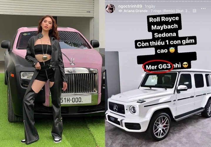 Ngọc Trinh từng chia sẻ mình thiếu 1 xe gầm cao kiểu Mercedes-AMG G63 Ngọc Trinh từng chia sẻ mình thiếu 1 xe gầm cao kiểu Mercedes-AMG G63