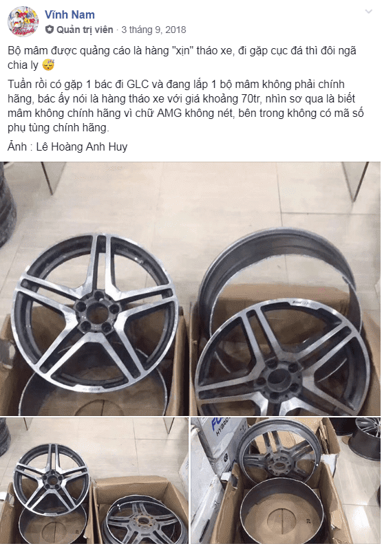Bộ m&acirc;m AMG cho Mercedes-Benz GLC được quảng c&aacute;o l&agrave; &ldquo;h&agrave;ng th&aacute;o xe&rdquo; c&oacute; gi&aacute; 70 triệu đồng thực chất l&agrave; phụ t&ugrave;ng giả