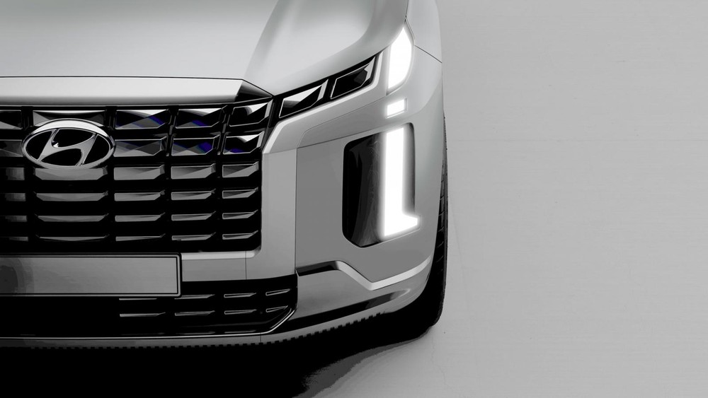 Dải đ&egrave;n LED định vị ban ng&agrave;y v&agrave; đ&egrave;n pha mới của Hyundai Palisade 2023 