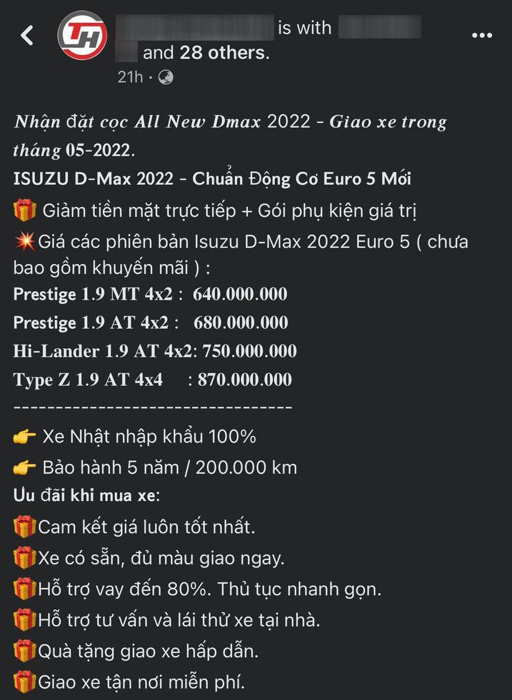 Isuzu D-Max 2022 c&oacute; 4 phi&ecirc;n bản với Hi-Lander 1.9 AT 4x2 mới