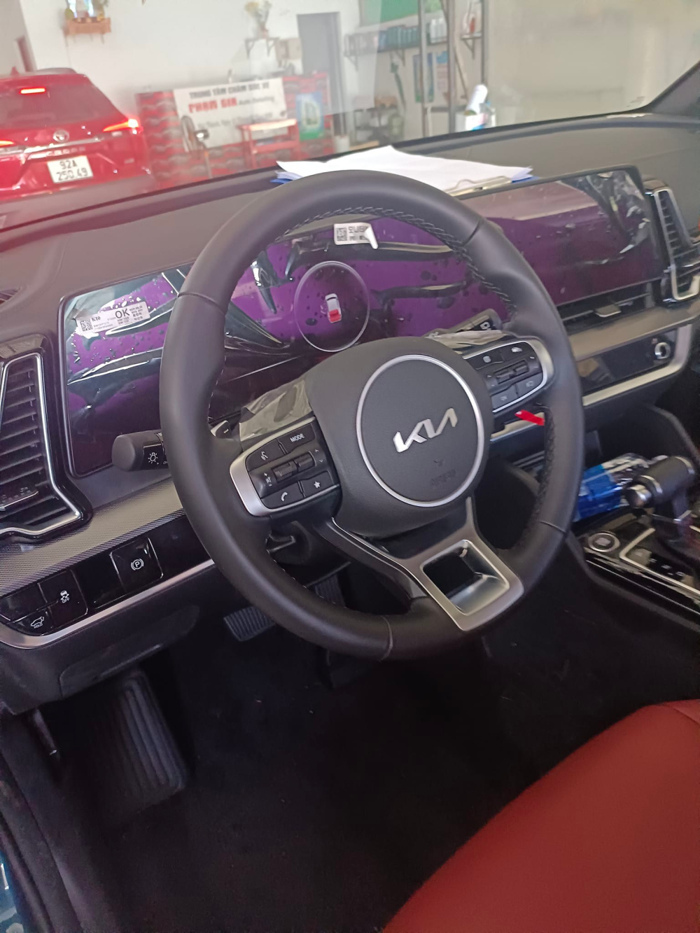 Nội thất của chiếc Kia Sportage 2022 được chụp lại. Nội thất của chiếc Kia Sportage 2022 được chụp lại.