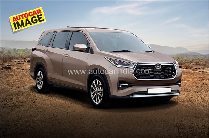 H&igrave;nh ảnh ph&aacute;c họa Toyota Innova 2023 của tạp ch&iacute; Autocar Ấn Độ