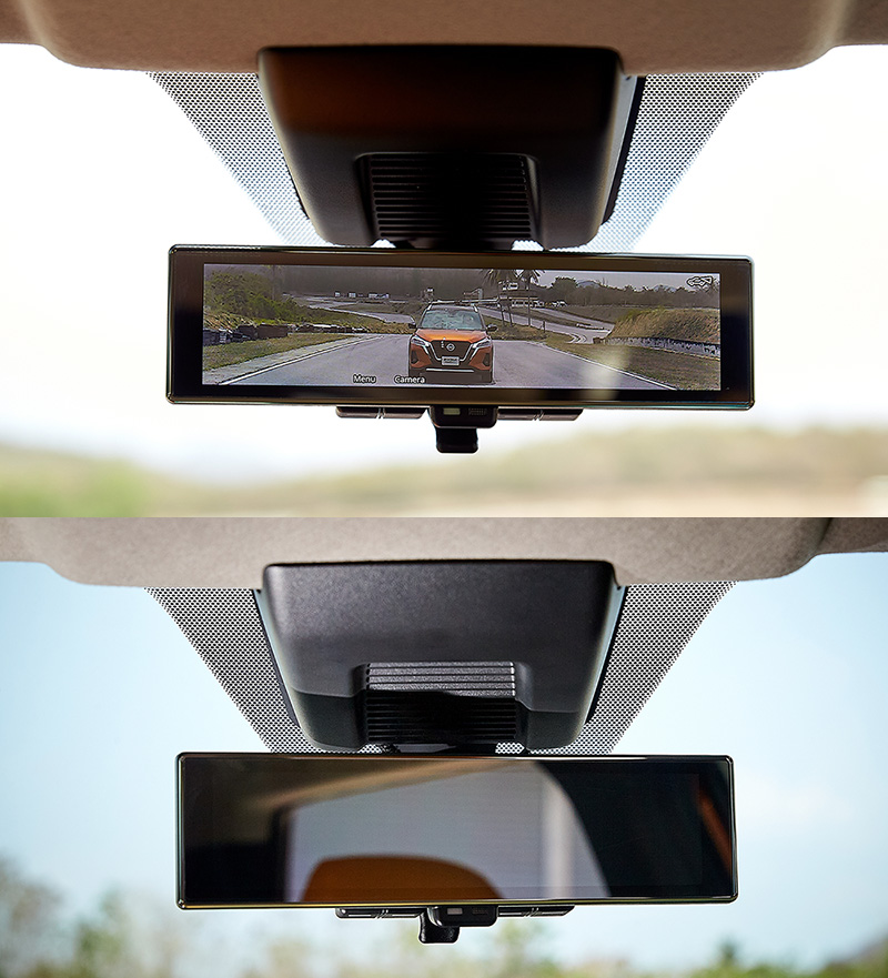 Gương chiếu hậu hiển thị hình ảnh do camera lùi thu được của Nissan Kicks Gương chiếu hậu hiển thị hình ảnh do camera lùi thu được của Nissan Kicks