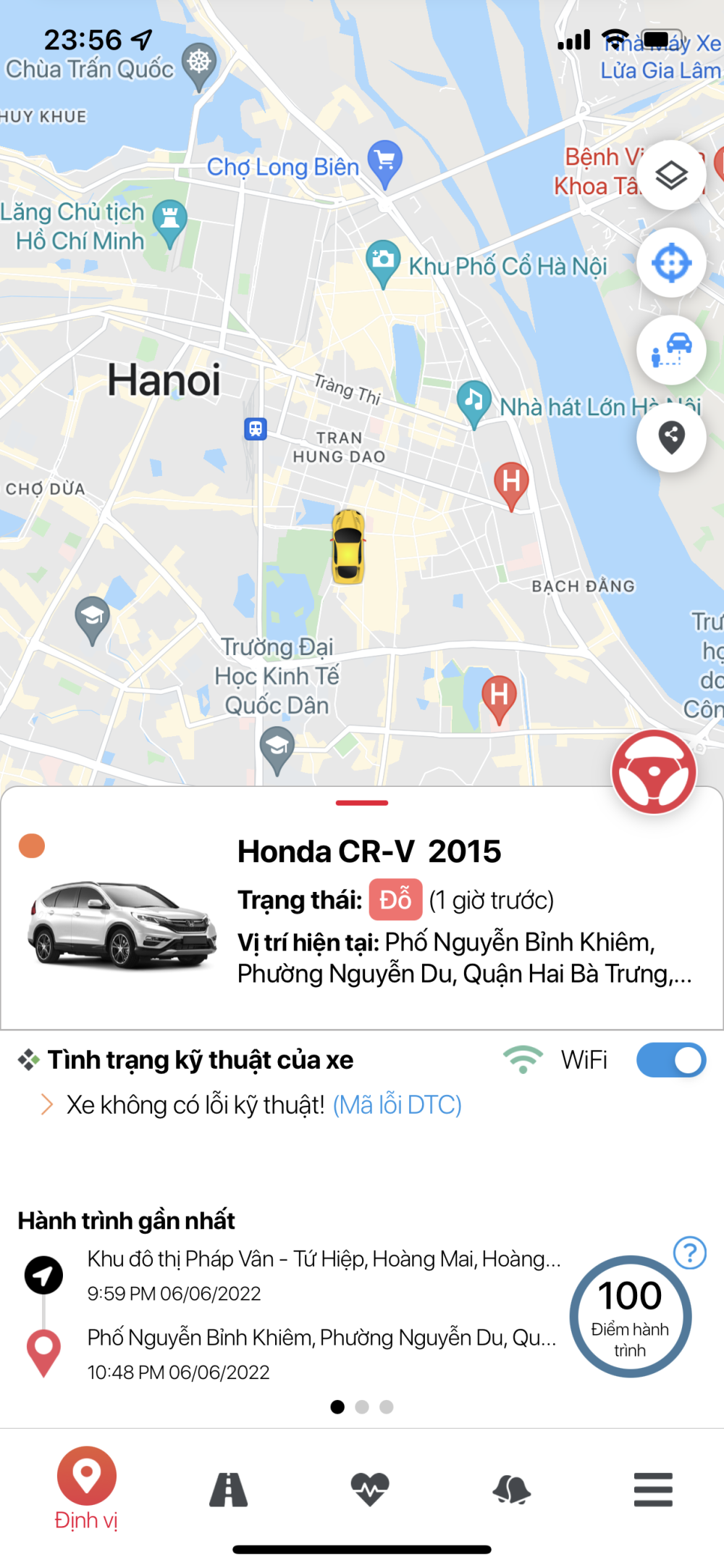 Hành trình, địa điểm, thời gian dừng nghỉ của xe cũng được vCar gửi trực tiếp về ứng dụng vCar trên điện thoại. Hành trình, địa điểm, thời gian dừng nghỉ của xe cũng được vCar gửi trực tiếp về ứng dụng vCar trên điện thoại.