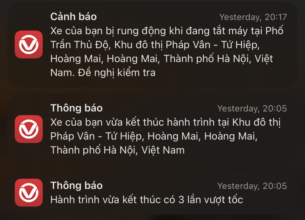 Mọi vấn đề của xe đều được vCar gửi thông báo trực tiếp tới chủ xe. Mọi vấn đề của xe đều được vCar gửi thông báo trực tiếp tới chủ xe.