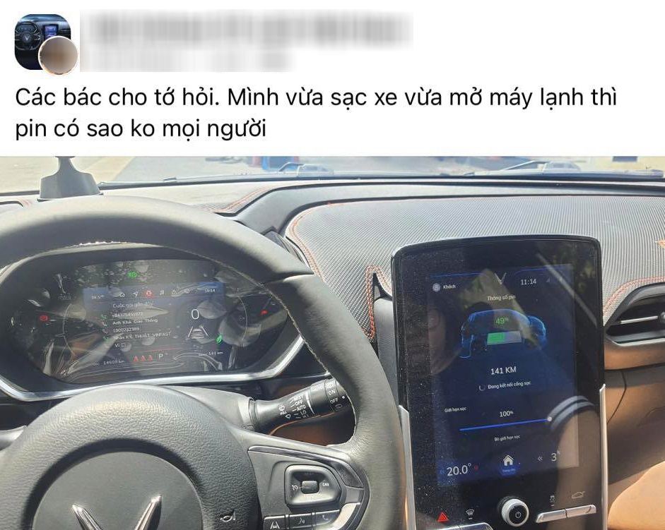 Một người dùng tại Việt Nam thắc mắc về việc có được vừa sạc pin ô tô điện vừa mở máy lạnh hay không Một người dùng tại Việt Nam thắc mắc về việc có được vừa sạc pin ô tô điện vừa mở máy lạnh hay không