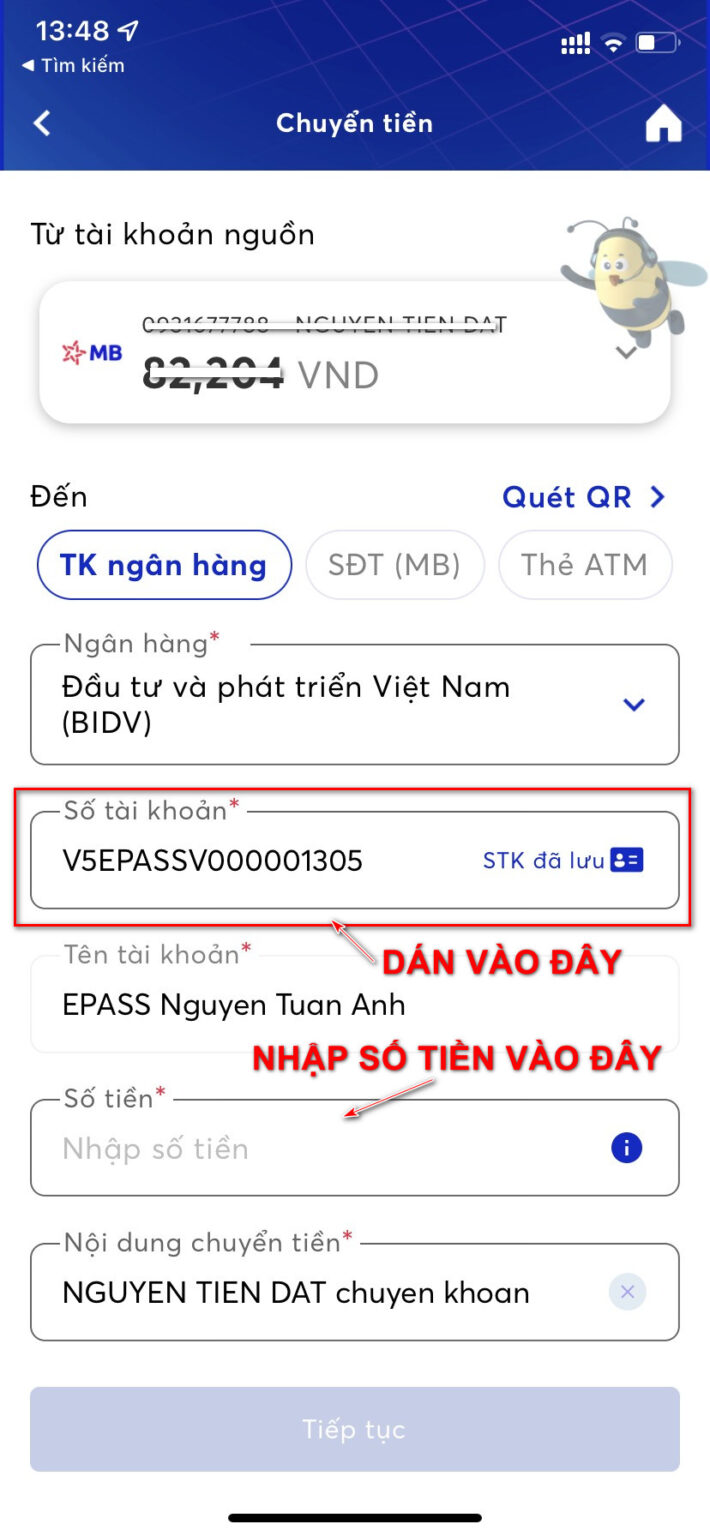 Chủ xe cần nhập theo đúng cấu trúc bắt buộc. Nếu nhập sai, giao dịch có thể không thành công hoặc bị thất lạc. Chủ xe cần nhập theo đúng cấu trúc bắt buộc. Nếu nhập sai, giao dịch có thể không thành công hoặc bị thất lạc.