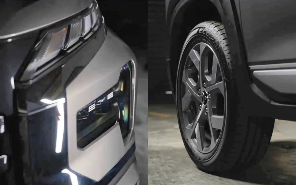 Cận cảnh đèn pha và vành la-zăng mới của Mitsubishi Xpander Cross 2023 Cận cảnh đèn pha và vành la-zăng mới của Mitsubishi Xpander Cross 2023