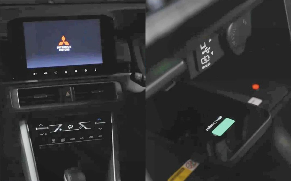 Màn hình trung tâm và sạc điện thoại không dây của Mitsubishi Xpander Cross 2023 Màn hình trung tâm và sạc điện thoại không dây của Mitsubishi Xpander Cross 2023