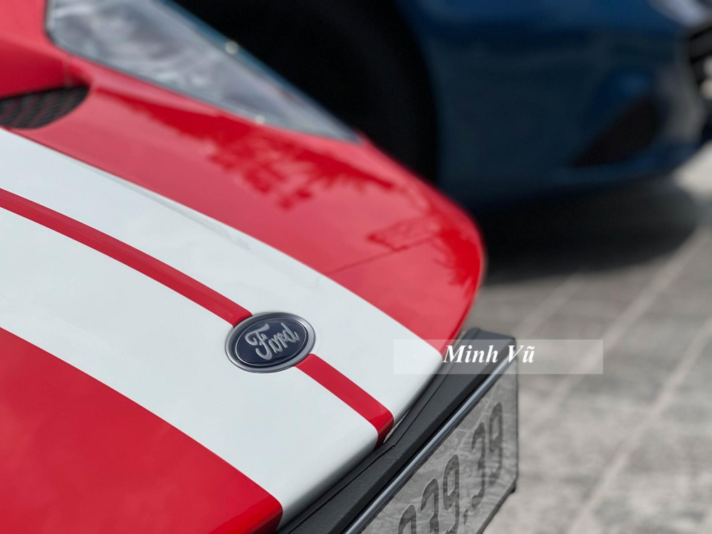 Trên màu sơn đỏ Race của xe, hãng Ford trang trí loại sọc kép màu trắng lớn kéo dài từ đầu xe lên trần ra đến đuôi xe. Trên màu sơn đỏ Race của xe, hãng Ford trang trí loại sọc kép màu trắng lớn kéo dài từ đầu xe lên trần ra đến đuôi xe.