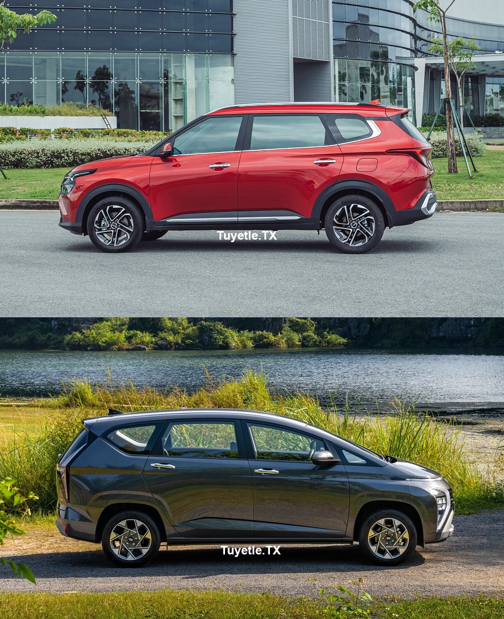 Kia Carens v&agrave; Hyundai Stargazer c&oacute; k&iacute;ch thước ngang ngửa nhau