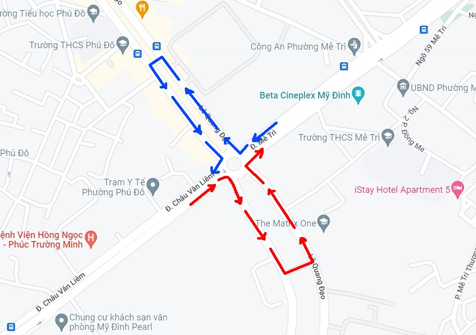 Điều chỉnh giao thông Mễ Trì - Châu Văn Liêm