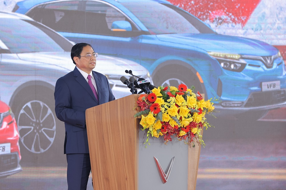 Thủ tướng Phạm Minh Chính phát biểu tại Lễ xuất khẩu xe ô tô điện VinFast Thủ tướng Phạm Minh Chính phát biểu tại Lễ xuất khẩu xe ô tô điện VinFast