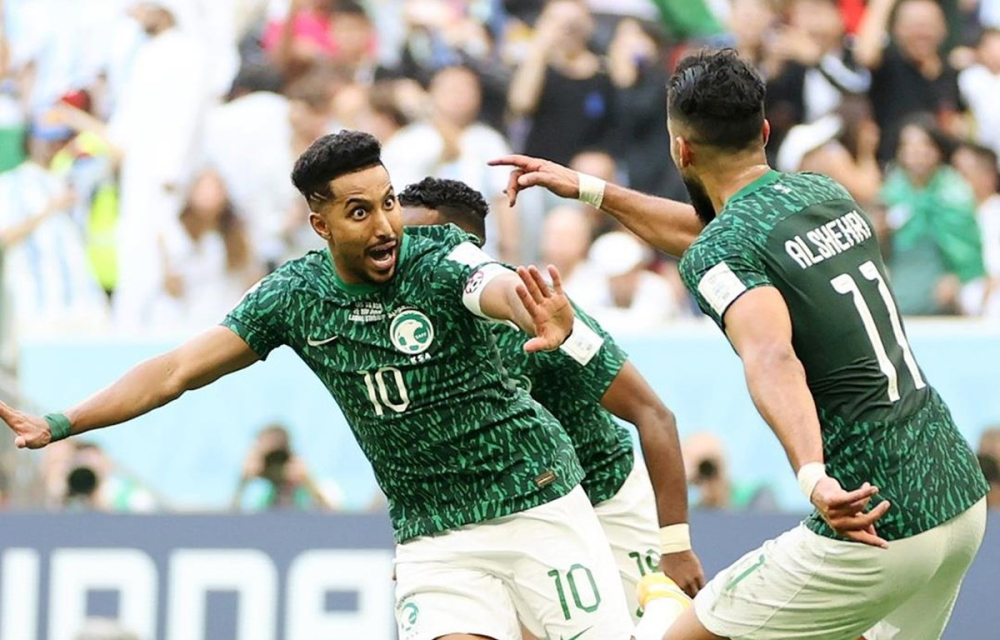 Salem Al-Dawsari (áo số 10) ăn mừng sau bàn thắng vào lưới của Argentina Salem Al-Dawsari (áo số 10) ăn mừng sau bàn thắng vào lưới của Argentina