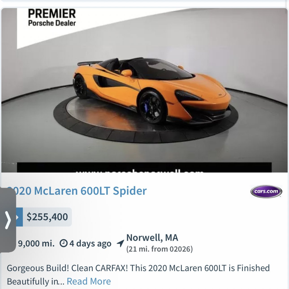Siêu xe McLaren 600 LT Spider đời 2020 được AutoTempest rao bán Siêu xe McLaren 600 LT Spider đời 2020 được AutoTempest rao bán