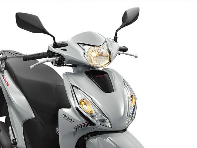 Thiết kế đầu xe bắt mắt và cá tính của Honda Vision phiên bản Thể thao. Thiết kế đầu xe bắt mắt và cá tính của Honda Vision phiên bản Thể thao.