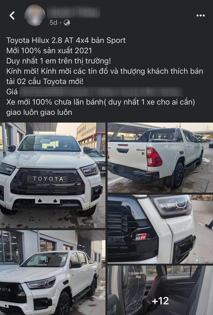 Toyota Hilux GR Sport bất ngờ được đại lý chính hãng rao bán tại Việt Nam, giá lên đến 1,1 tỷ đồng Toyota Hilux GR Sport bất ngờ được đại lý chính hãng rao bán tại Việt Nam, giá lên đến 1,1 tỷ đồng