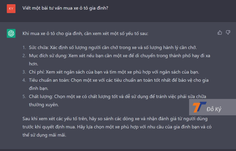 Thử nhờ ChatGPT tư vấn mua xe Thử nhờ ChatGPT tư vấn mua xe