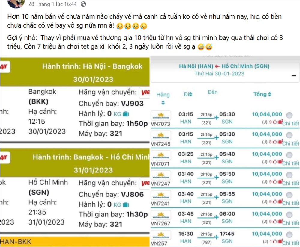 Giá vé máy bay lên tới cả chục triệu đồng vào thời điểm ra Tết Giá vé máy bay lên tới cả chục triệu đồng vào thời điểm ra Tết