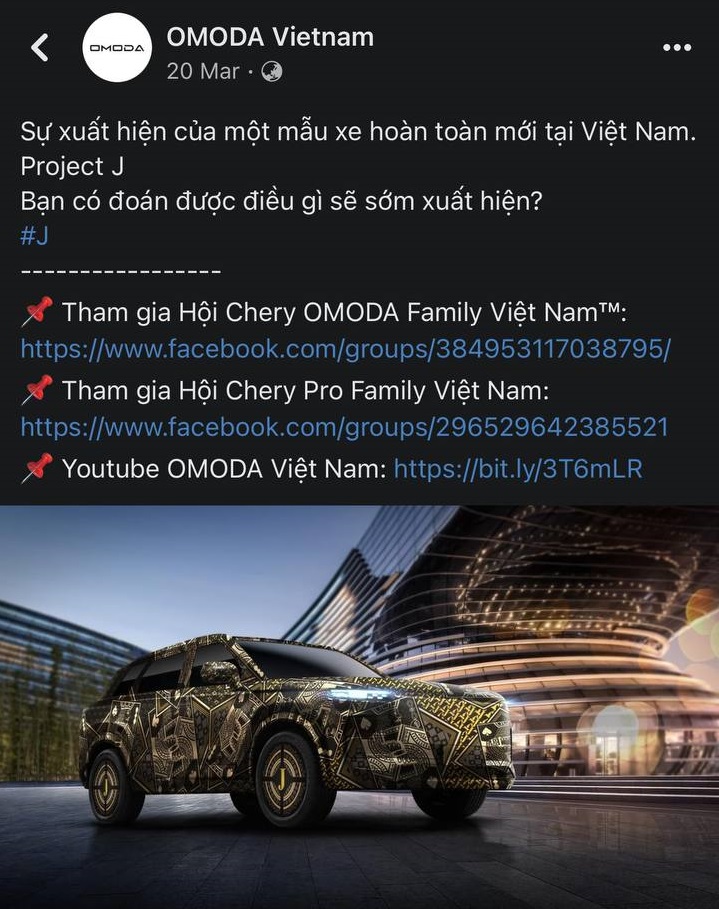 Chery đăng hình ảnh úp mở của mẫu SUV mới sắp ra mắt Việt Nam Chery đăng hình ảnh úp mở của mẫu SUV mới sắp ra mắt Việt Nam