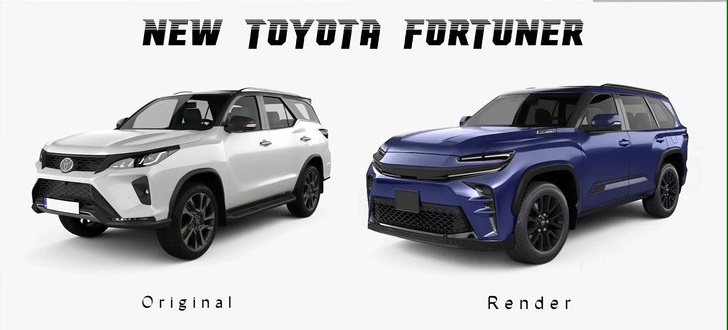 Toyota Fortuner hiện tại khi so sánh với phác thảo phiên bản mới Toyota Fortuner hiện tại khi so sánh với phác thảo phiên bản mới