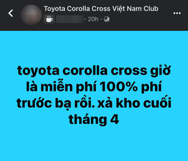 Toyota Corolla Cross đời cũ 2022 được ưu đãi 100% lệ phí trước bạ tại đại lý Toyota Corolla Cross đời cũ 2022 được ưu đãi 100% lệ phí trước bạ tại đại lý