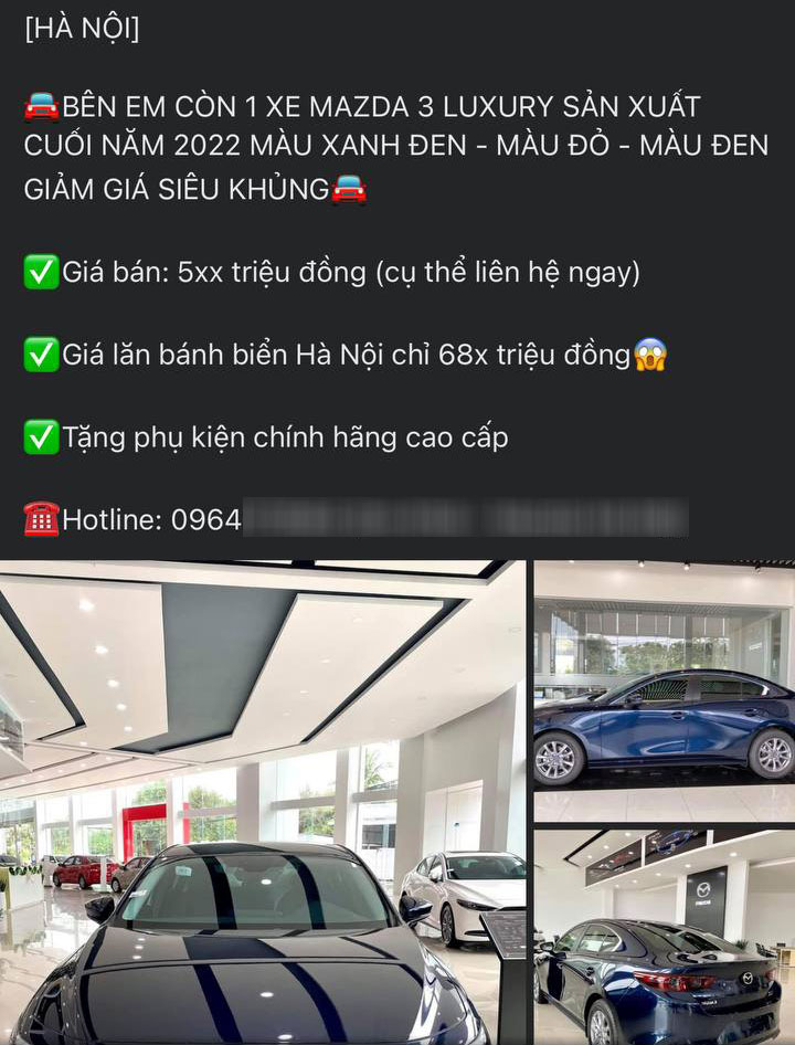 Mazda3 Sedan bản 1.5 Luxury sản xuất năm 2022 có giá ưu đãi chỉ còn 586 triệu đồng