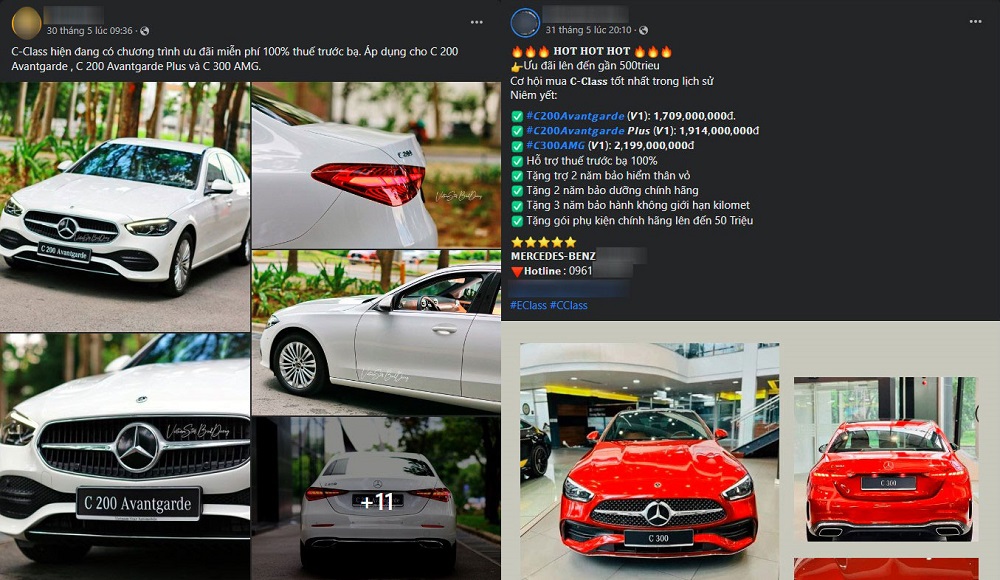 Mercedes-Benz C-Class được ưu đãi lên đến gần 500 triệu đồng tại đại lý