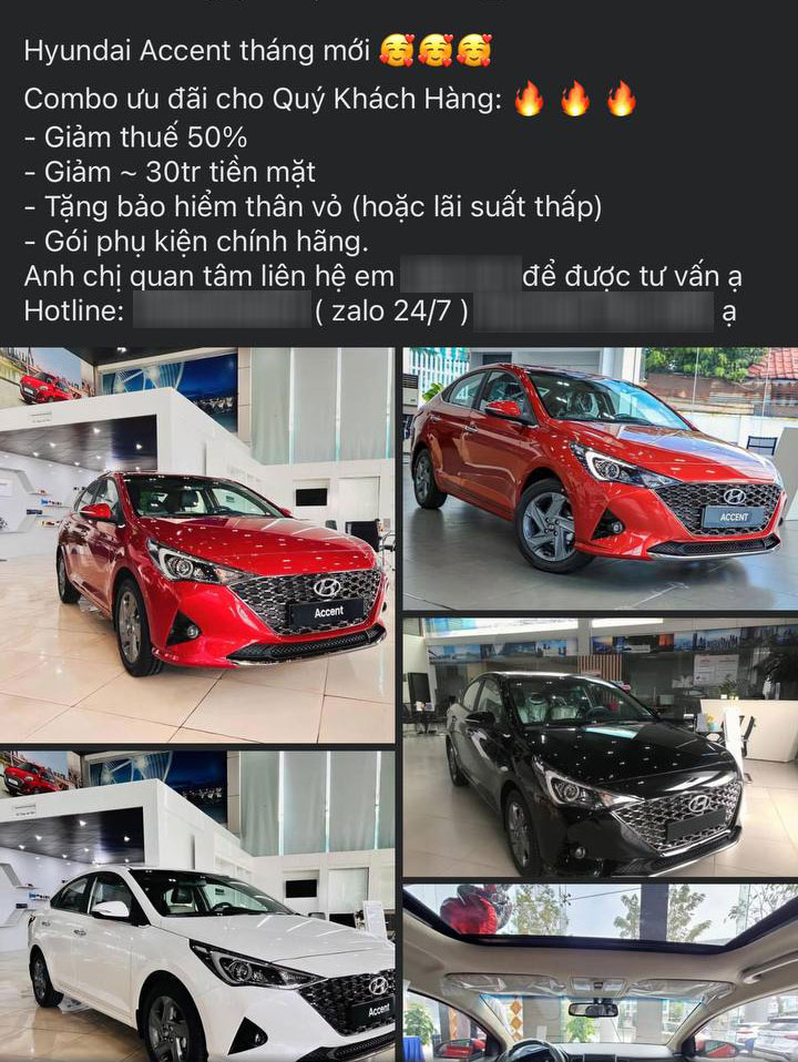 Đại lý này giảm 30 triệu đồng tiền mặt cho Hyundai Accent 