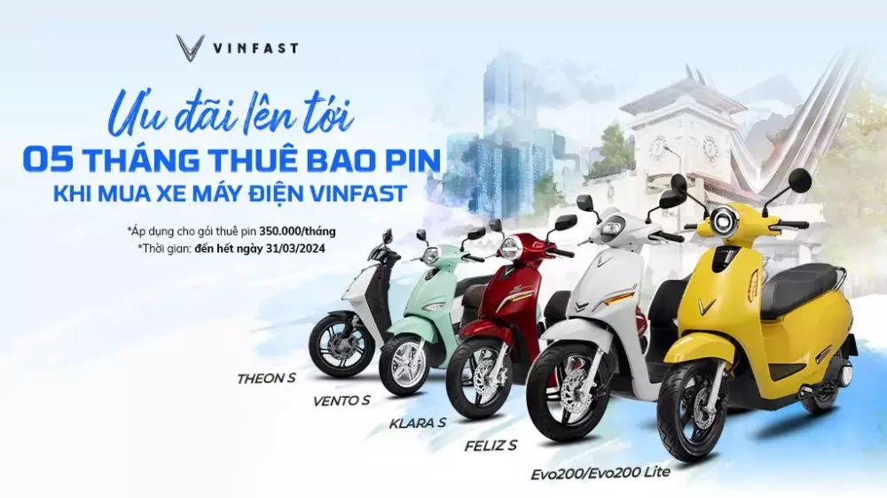 VinFast ưu đãi đến 1,75 triệu đồng cho các dòng xe máy điện trong tháng 3/2024