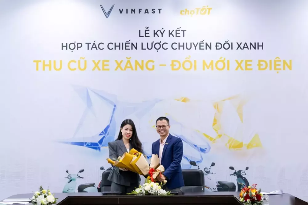 VinFast hợp tác cùng Chợ Tốt thu xe máy xăng, đổi mới xe máy điện