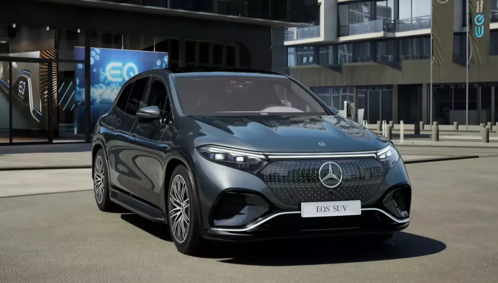 Mercedes-Benz EQS SUV 2024 màu xám Selenite